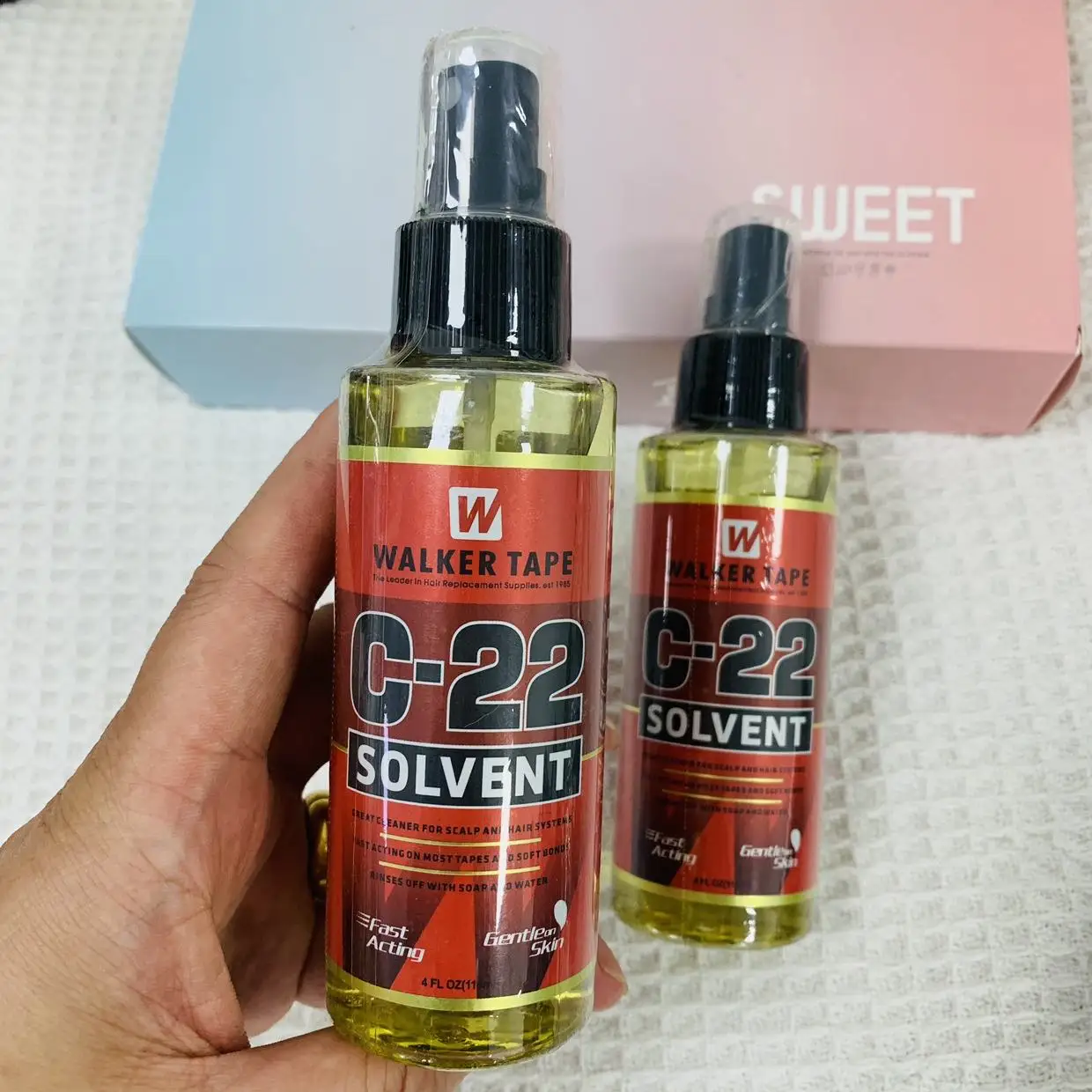 

C-22 Спрей для удаления растворителей для кружевных париков, лента Walker, двухсторонняя клейкая лента, спрей для удаления удлинителя, 4 унции