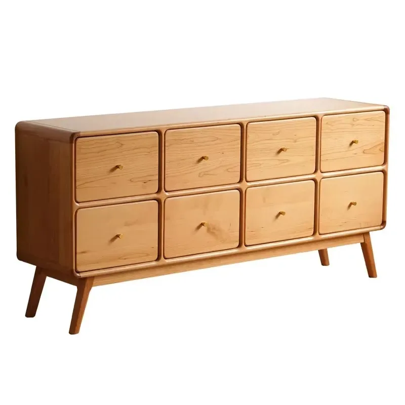 Solid wood house style eight-drawer cabinet, drawer cabinet, living room, bedroom, locker, assembled, bedside cabinet