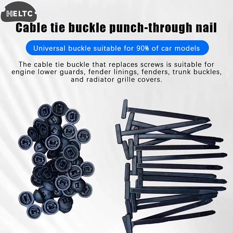 100pcs Nylon Universal Cable Tie Buckle Pin And Button Zip Ties Self-Locking Fixed Cables Zip Tie Wire Fastening Straps