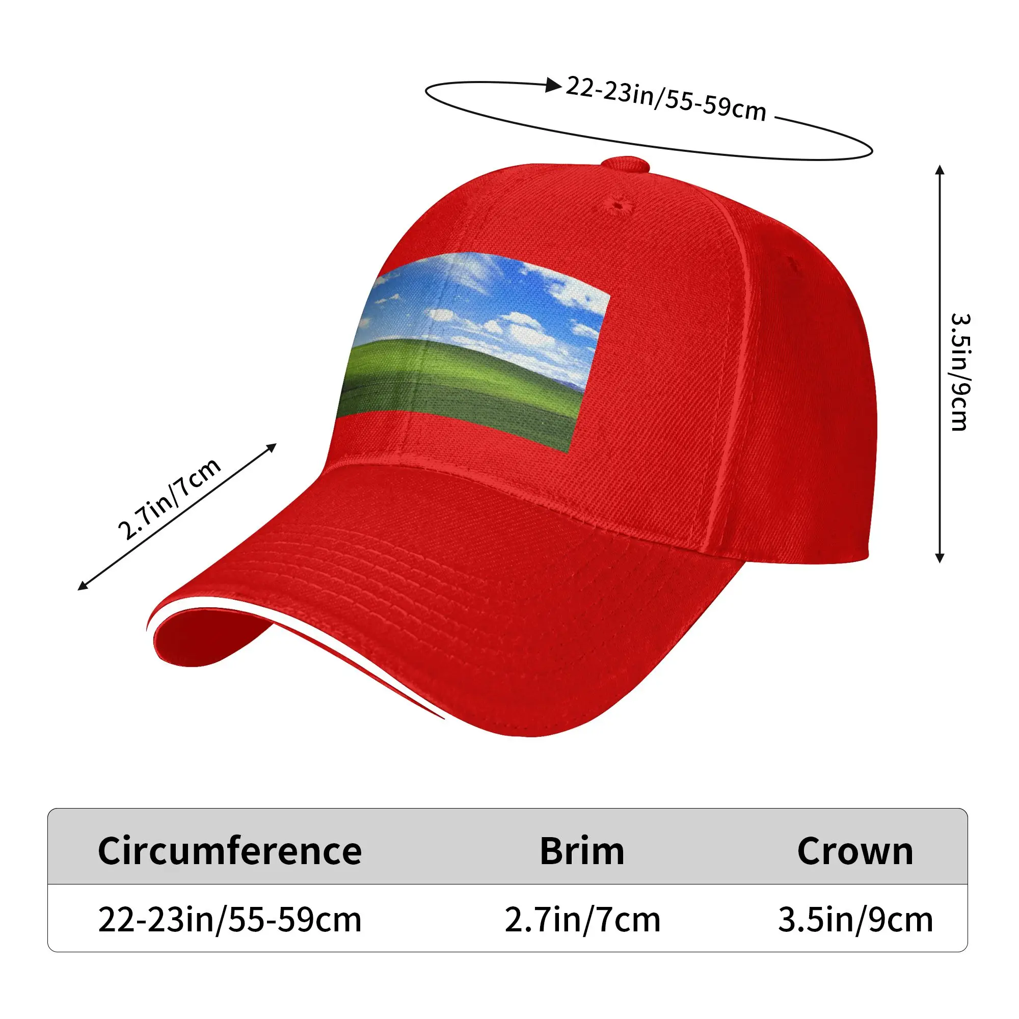 Windows XP background Cap Casual Baseball Caps Adjustable Hat Hip Hop Summer Unisex Baseball Hats Customizable