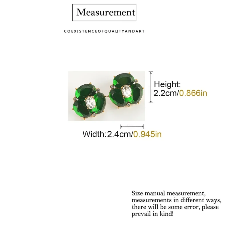 خمر البرسيم الأخضر الزركون قرط الاذن المرصع مجوهرات فاخرة مصمم ورقة محظوظ العصرية 2025 فريد للمرأة اكسسوارات الزفاف