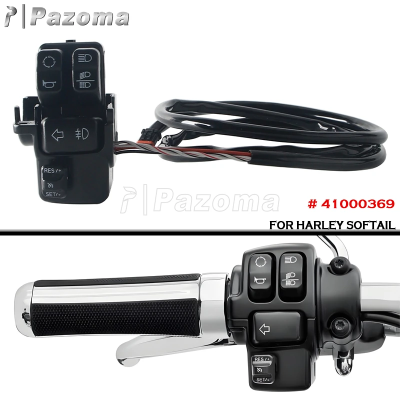 Pazoma Handlebar Cruise Control Switch Kit #41000369 For Harley Softail Breakout Low Rider S ST Standard Street Fat Bob 2016-24