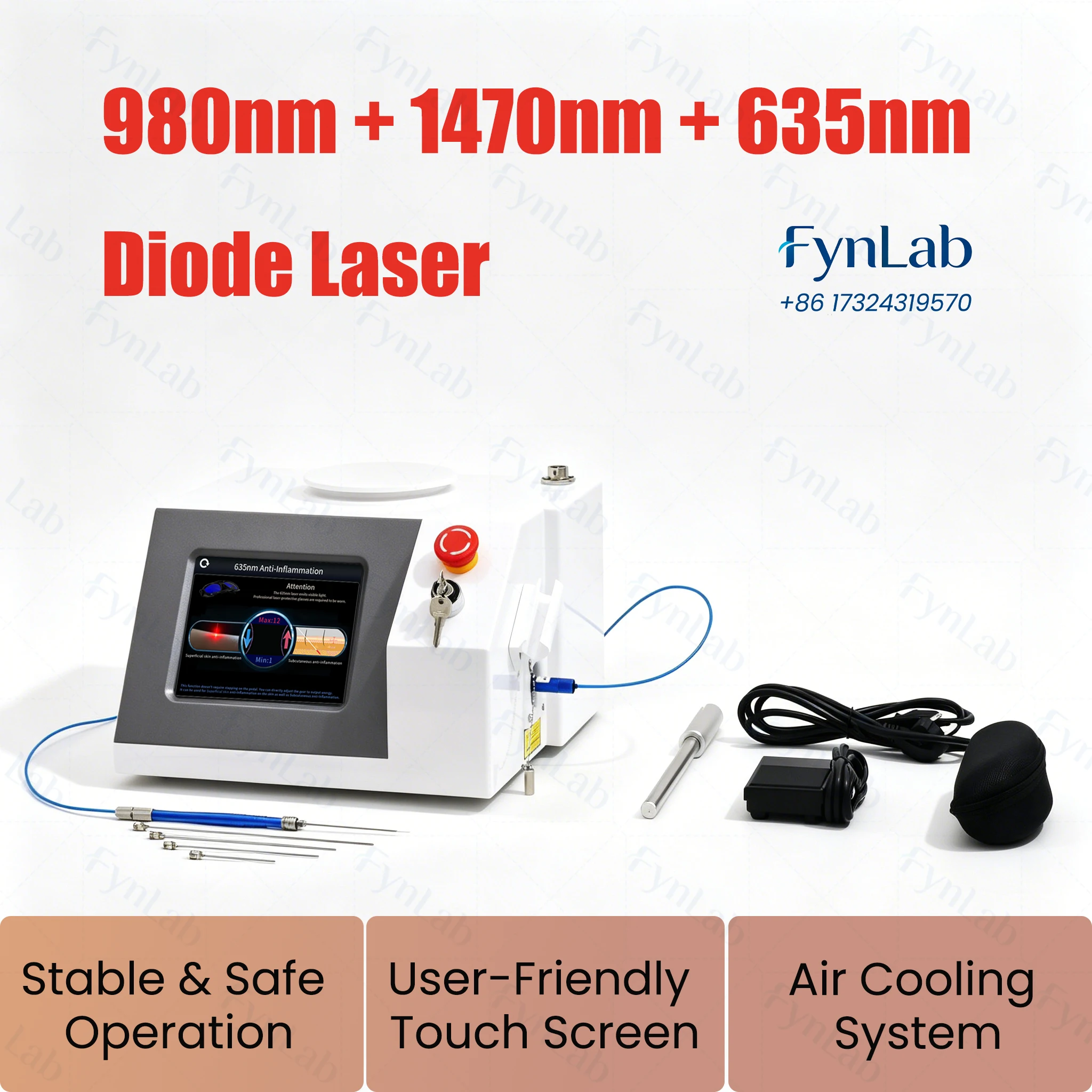 980nm 1470nm 635nm Diode Laser Lipolysis Machine Fat Dissolution Body Slimming Anti-Inflammation Vascular Removal Beauty Device