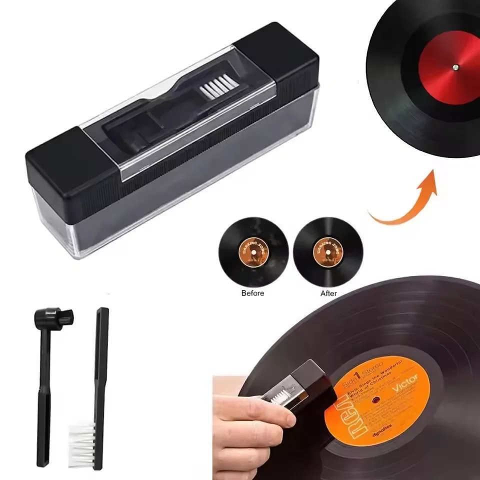 Vinyl Record Cleaner Kit Anti Static Cleaning Brush Dust Remove Combination Cleaner Kit for Phonograph Turntable LP Vinyl Record