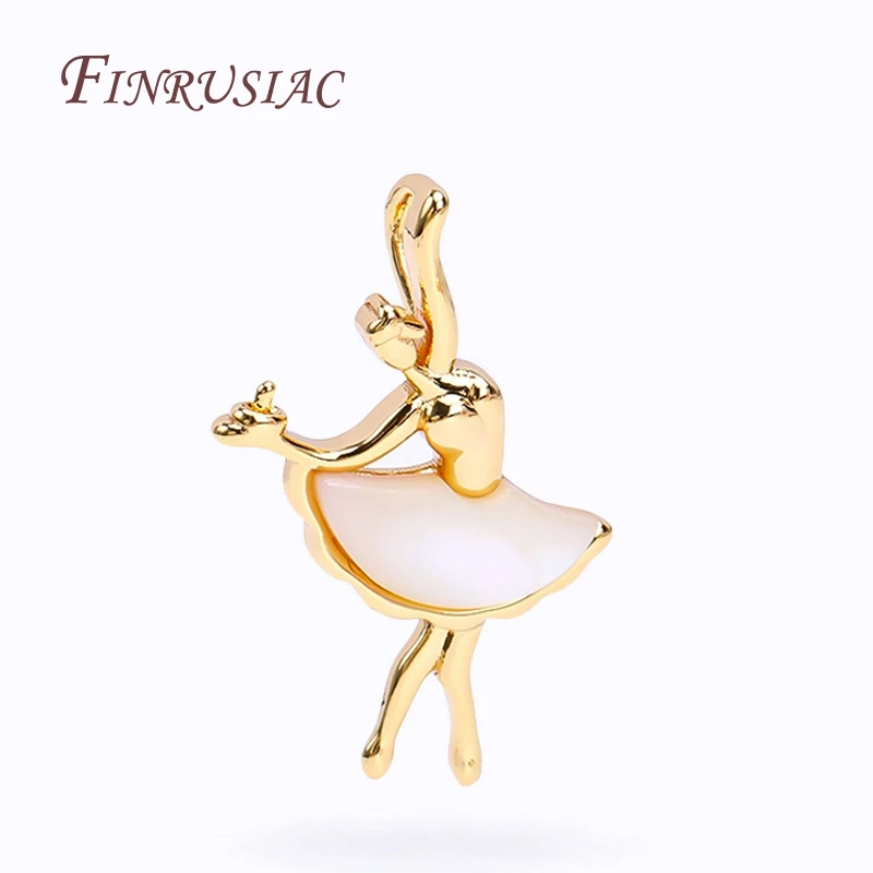 Exquisite Ballet Girl Pendants Necklace Jewelry Making Supplies,Natural Shell Gold Plated Charms DIY Jewelry Materials Wholesale