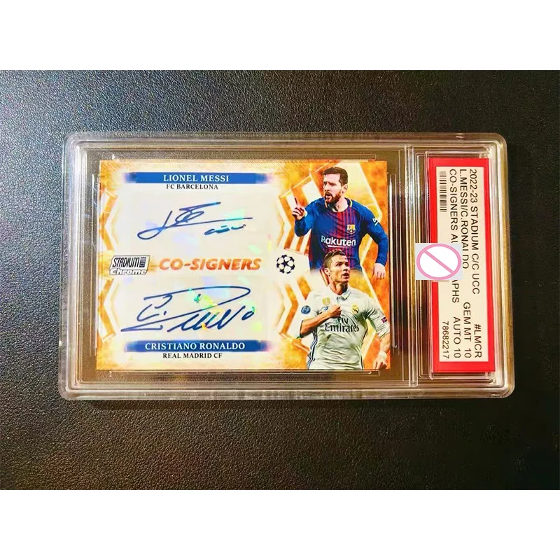 DIY Messi & Ronaldo Trading Cards: Dual-Signed Graded Cards “Exploding Gold” 1/1 Limited Edition Signed Cards
