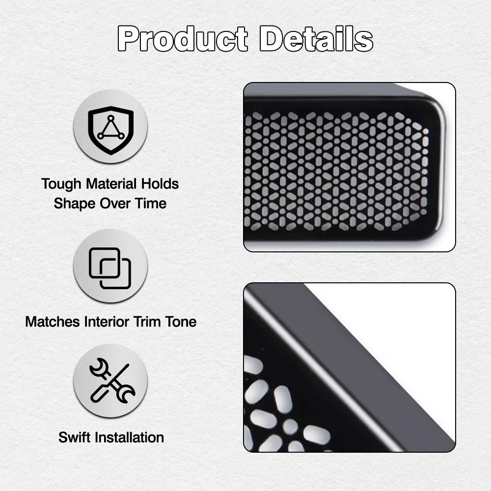 For BYD Atto 3 / Yuan Plus 2022-2024 L and R Car Under Seat AC Outlet Cover Trim Air Vent Covers Stainless Steel Black/ Silver
