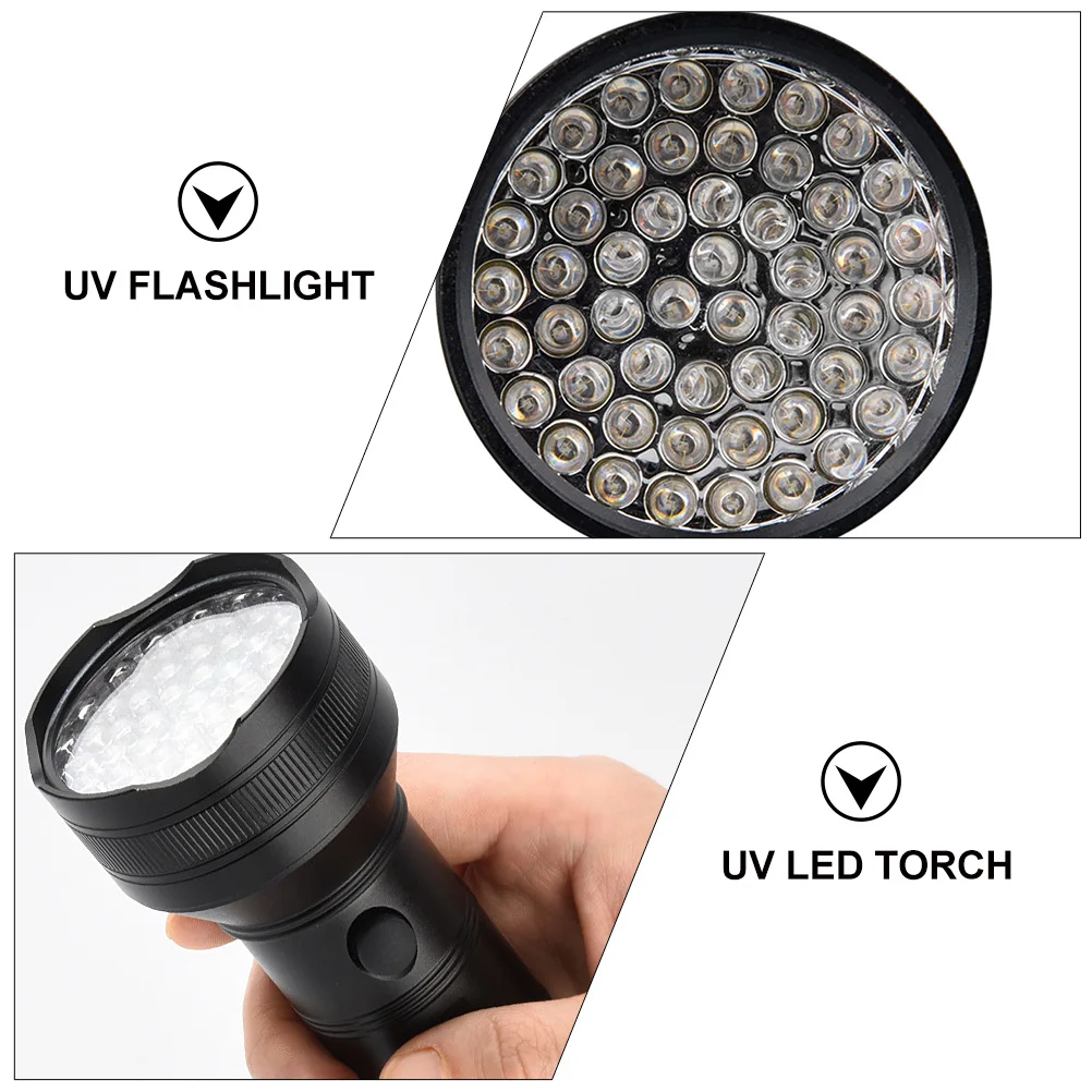 51-LED Handheld Detection Flashlight UV Black Light Aluminum Alloy Anti-Slip Compact Weatherproof for Currency