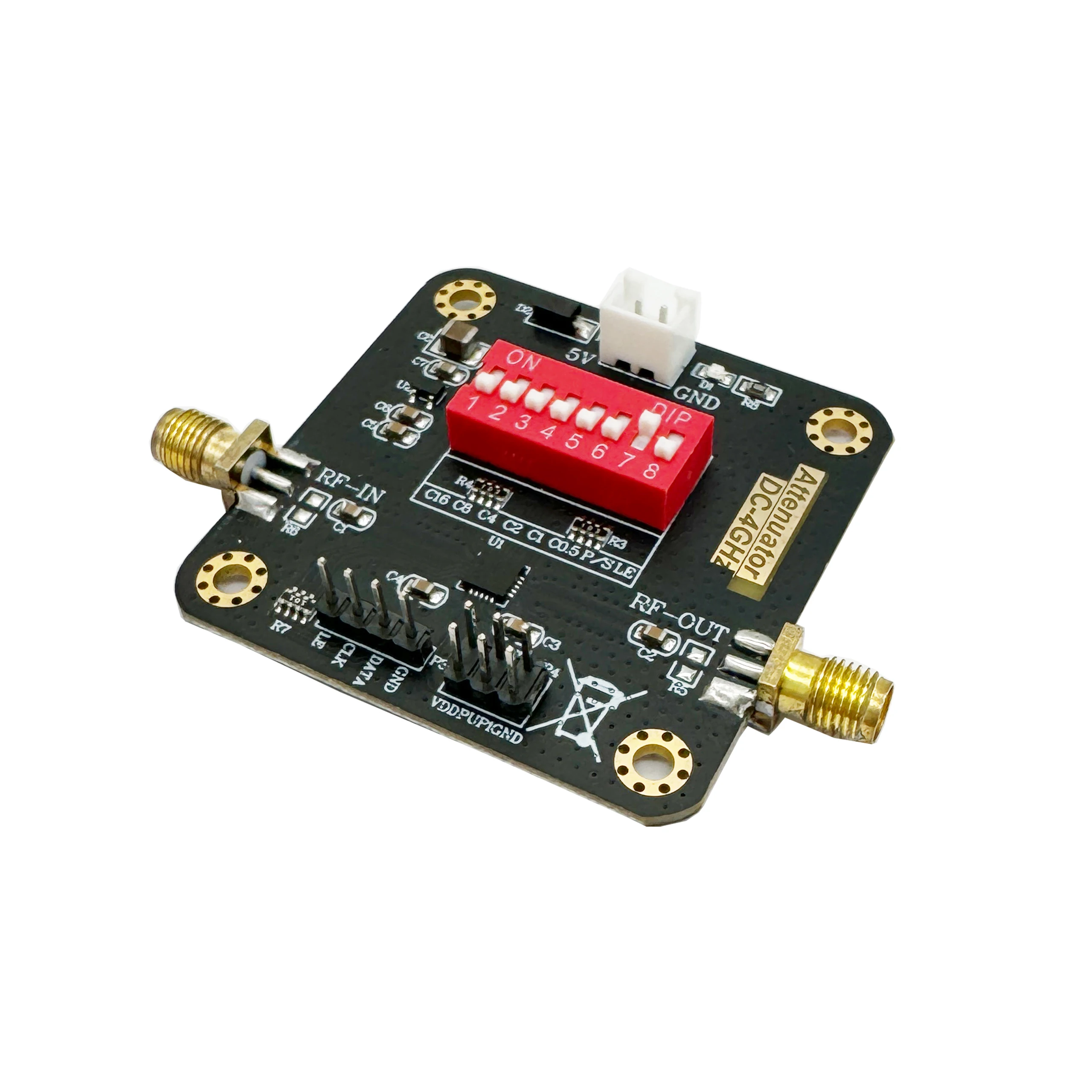 Digitale RF-verzwakkermodule, 0,5dB stappen, 31,5dB bereik, DC-6GHz, hoge nauwkeurigheid, laag verlies, breedband HMC624
