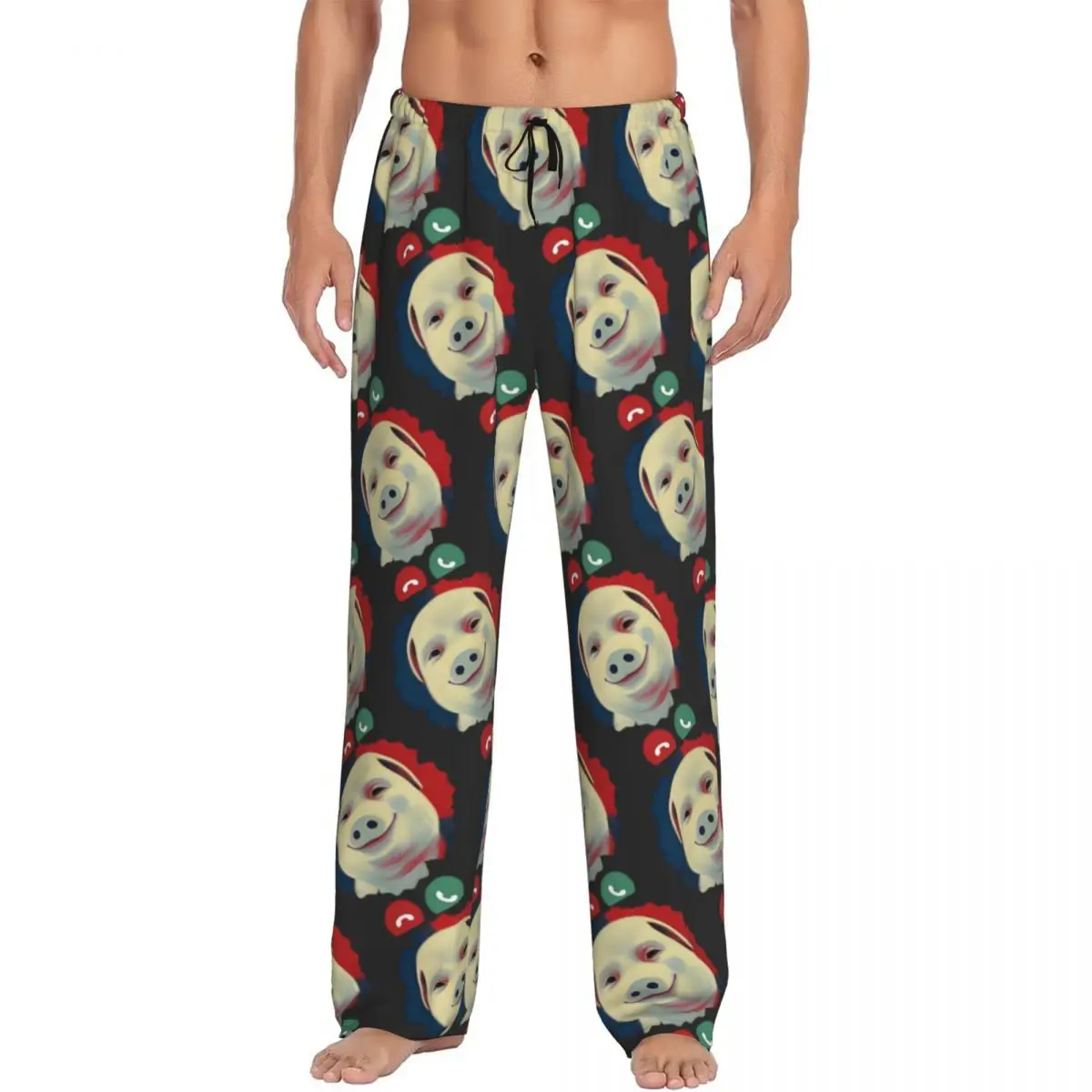 

Custom John Pork Is Calling Pajama Pants Sleepwear for Men Elastic Waistband Funny Pig Sleep Lounge Bottoms with Pockets