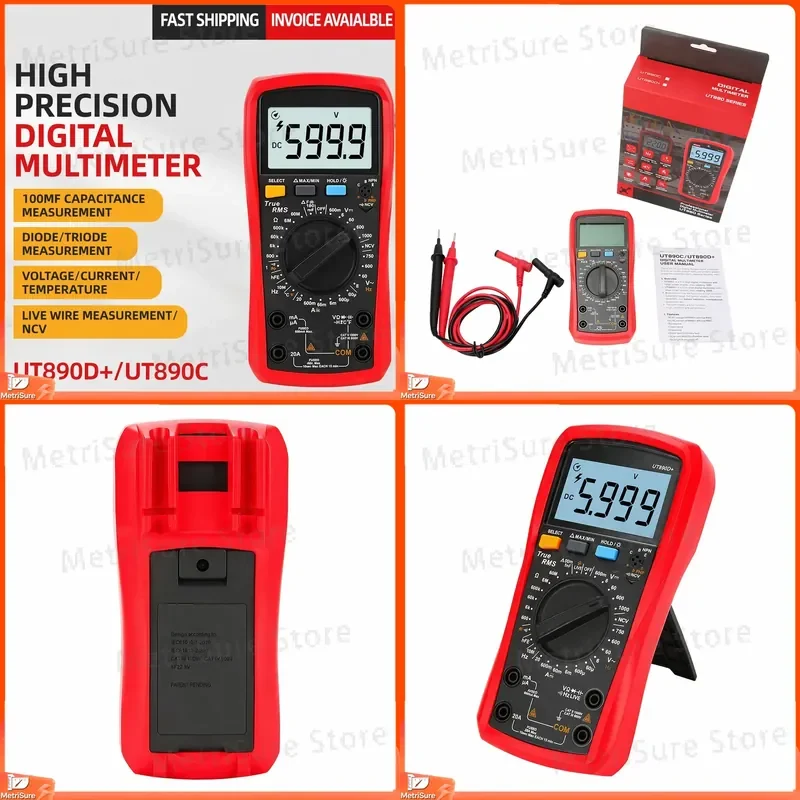 Digital Capacitance Meter Multimeter Tester for Capacitor ESR Value Measurement Voltage Resistance Continuity Diode Test with