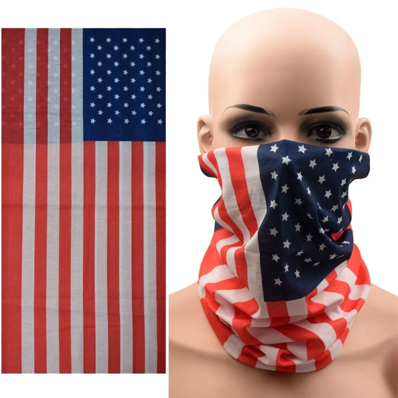 

American flag collection in stock magic bandana outdoor cycling visor sun protection sports versatile bib scarf