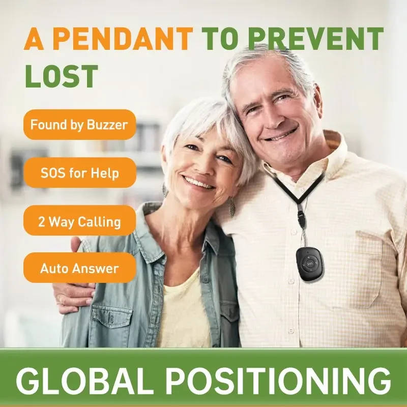 RF-V50 4G GPS Tracker Pendant for Elderly,IP67 Waterproof SOS Emergency,Fall Detection Alert, GPS Beidou WIFI Real‑Time Locator