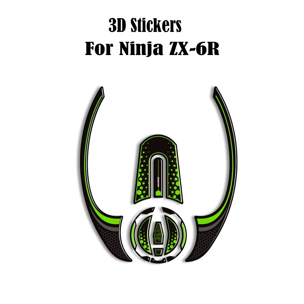 

For kawasaki Ninja ZX-6R ZX6R ZX - 6R Tank Pad Gas Fuel Oil Cap Protector Front Fairing Fender 3D Stickers Decals 2024 2025 2026