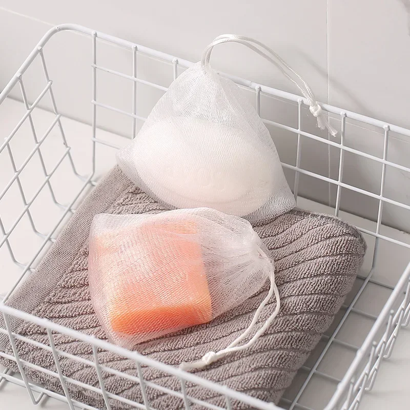 10 unidades de bolsas de malla portátiles para jabón, para espumar jabón, para lavado corporal, exfoliantes para baño y ducha