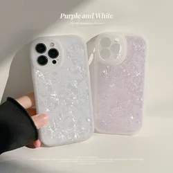 Glitter Dream Case for iPhone 13 Pro 12 Mini 11 Pro Max XR XS Max 15 14 Plus 7 8 Plus 2020 SE Conch Pattern Soft  Silicone Case