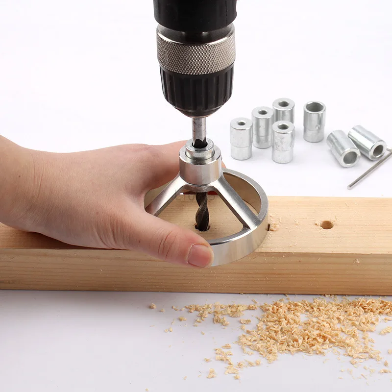 

Stainless Steel Straight Angle Hole Drill Guide Hole Puncher Fixtures Jig Locator Woodworking Hole Drilling and Positioning Tool