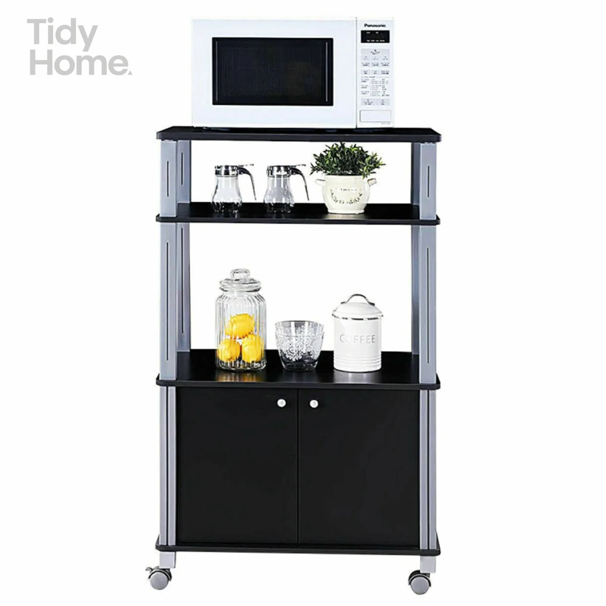 Multi functional kitchen storage rack, 2 universal caster wheels&2 lockable caster wheels,Multiple Use Cart,Ample Storage Space