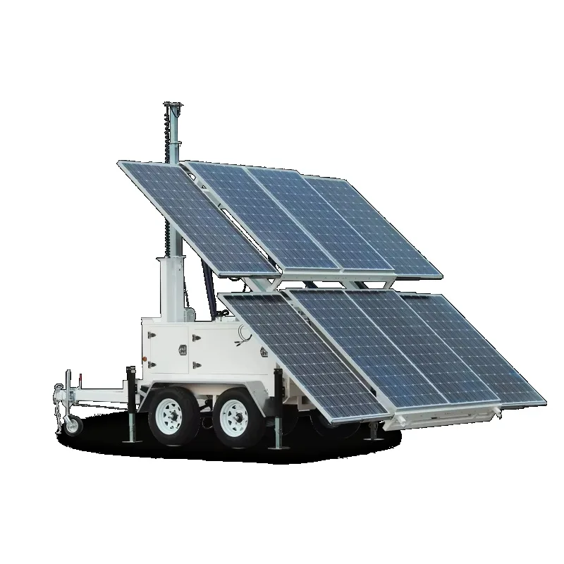Emergency Mobile Trailer Light Tower Fast Deployment Self-Charging Solar System Outdoor Disaster Rescue Field Lighting Custom