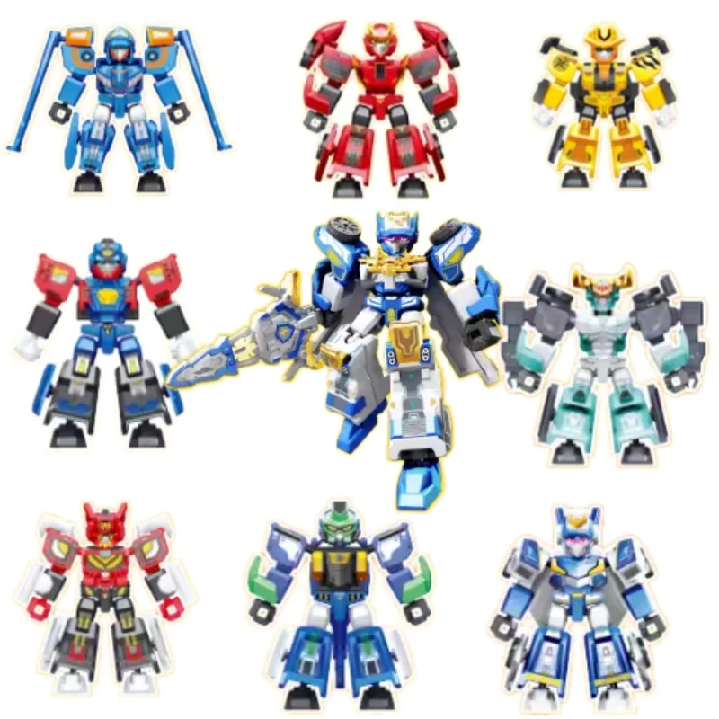SEMBO Assemble Building Block Figure METAL CARDBOT 2 Blue Cop Mega Teuleokeo Mega Ambler Toy Model Ornament Birthday Gift