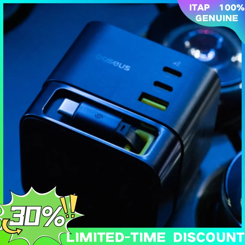 

Baseus 100 Вт настольное зарядное устройство для планшета, ноутбука, быстрое зарядное устройство, выдвижное зарядное устройство для телефона USB C для iPhone 17 16 Samsung Macbook GaN