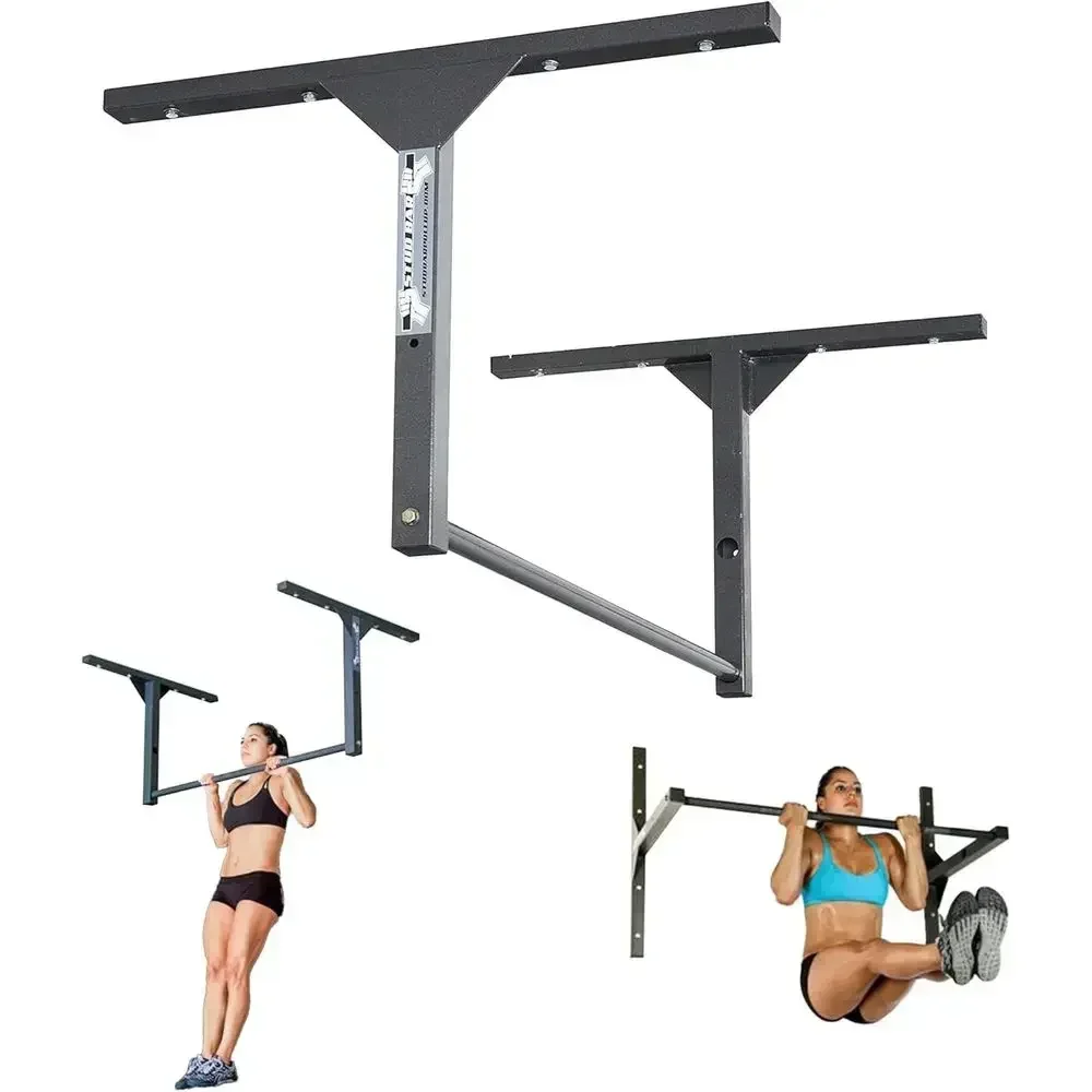 Industrial-Grade Wall-Mounted Pull-Up Bar, 600 lbs Capacity, Ideal for 9 ft Ceilings