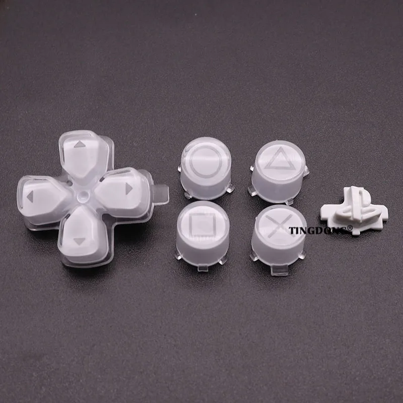 Replacement Plastic Crystal Buttons ABXY D Pad Driection Key Kit For PlayStation 5 PS5 Controller  With  Logo Home Button