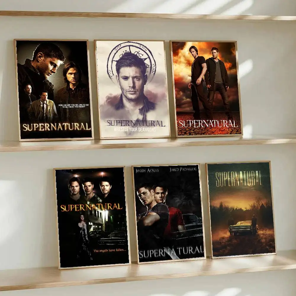 S-Supernatural TV Series Posters Living Room Bar Cafe Quality Canvas Vintage Style Comics Painting Art Home Wall Decor Picture