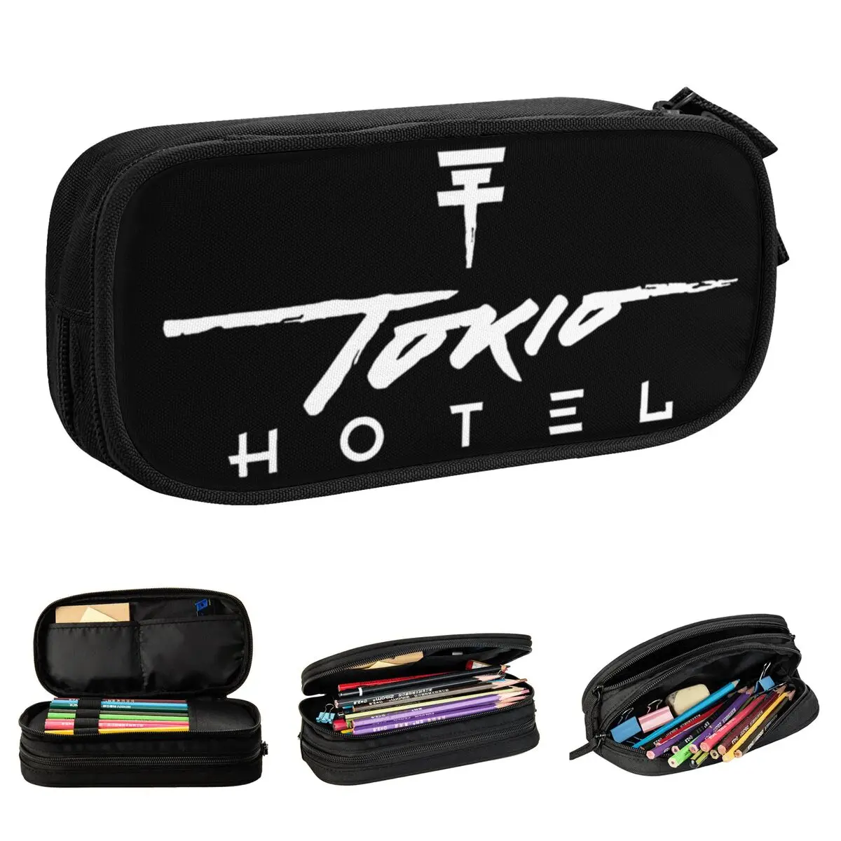 Tokio-estuche para lápices de banda de Hotel, portalápices Pop alemán Rock, niña y niño grande para bolsa de almacenamiento, papelería de oficina