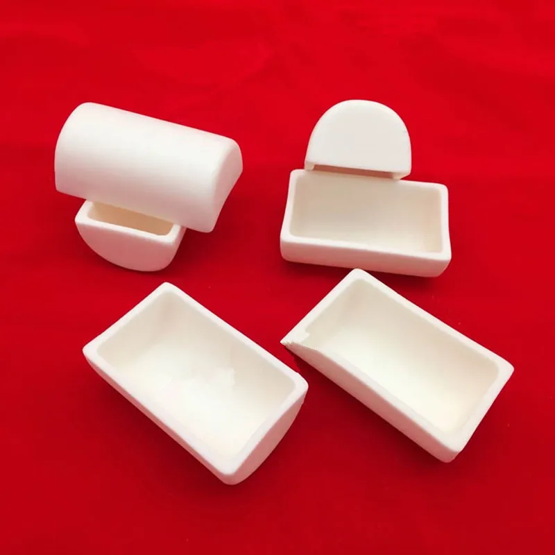 Semicircular Square Aluminum Ceramic Boat / Corundum Crucible / Alumina Ceramic Pot / 99% Al2O3 Heat Resistant Sintered Crucible