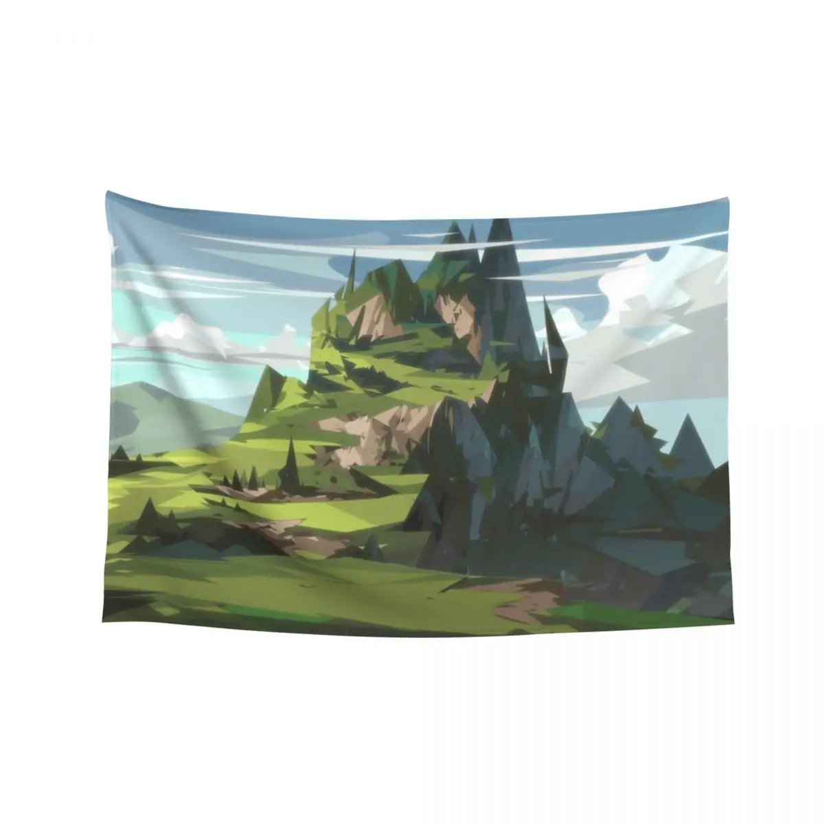 

Green Mountain Tapestry Anime Decor Room Ornaments For Bedroom Tapestry