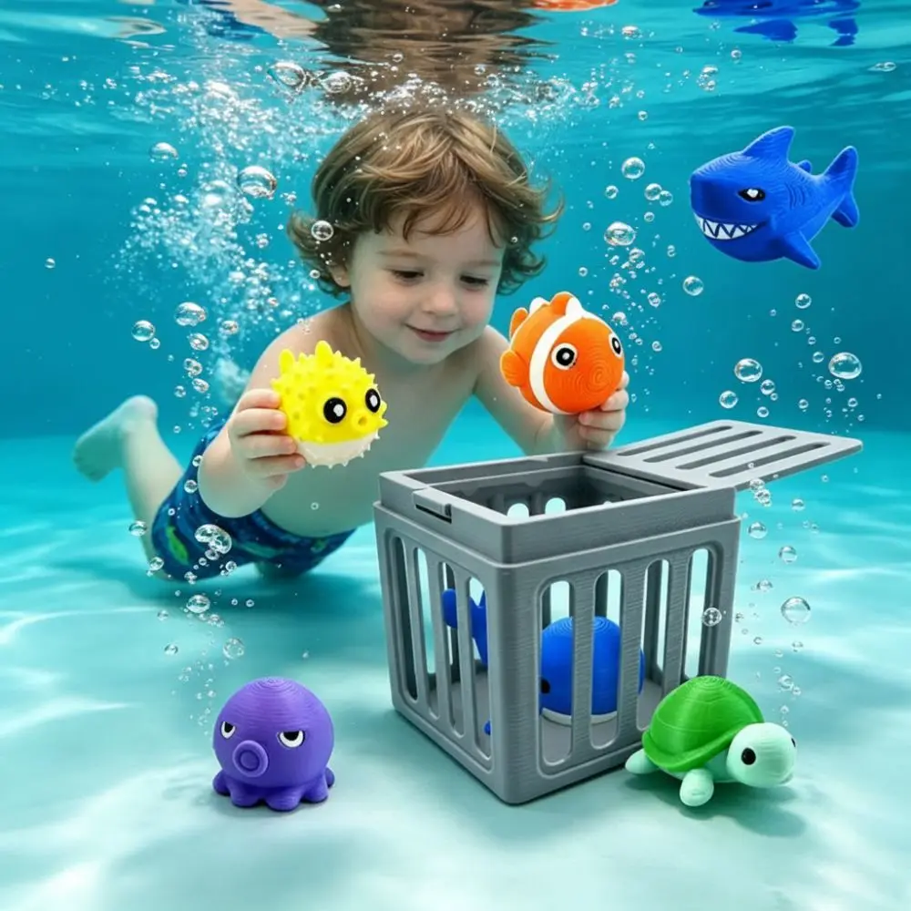 Ocean Animals Children's Pool Diving Toys Cute Cartoon Design Octopus/Whale/Turtle/Pufferfish Underwater Dive Toys