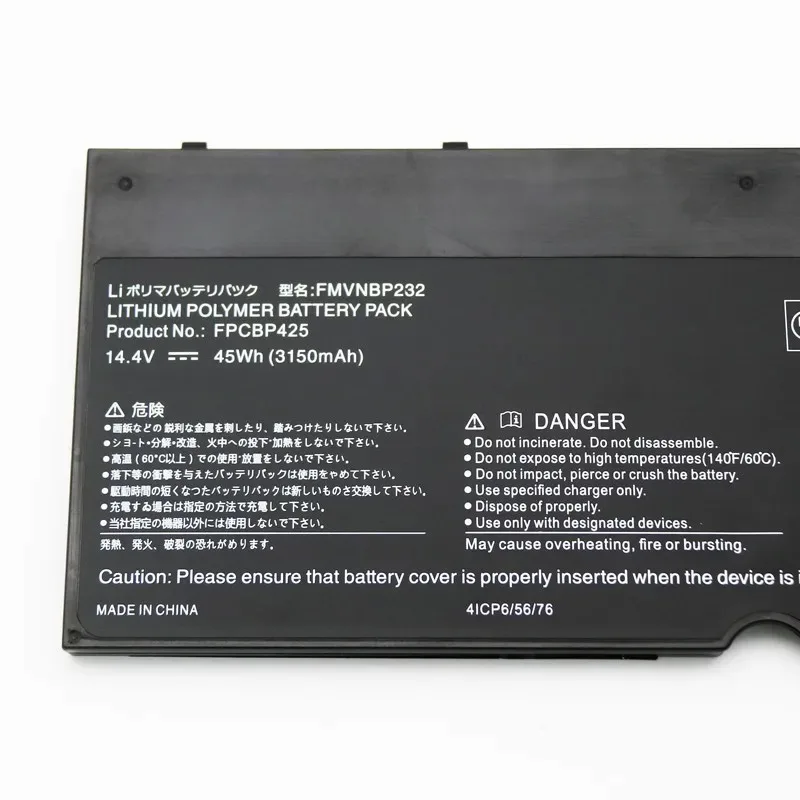 Newest FPCBP425 14.4V 45Wh 3150mAh Li-ion Battery for Fujitsu Lifebook U745 T935 T904 T936 FPB0315S High Quality Laptop Battery