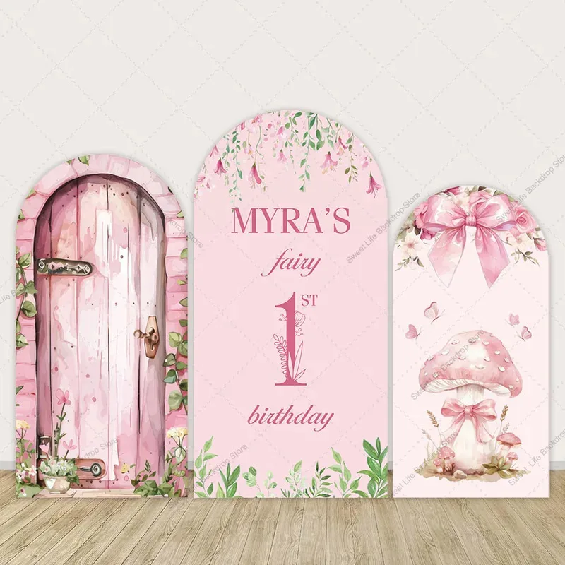   Toile de fond arche Forêt Enchantée Fée pour 1er anniversaire, mariage, fête, décoration et photographie