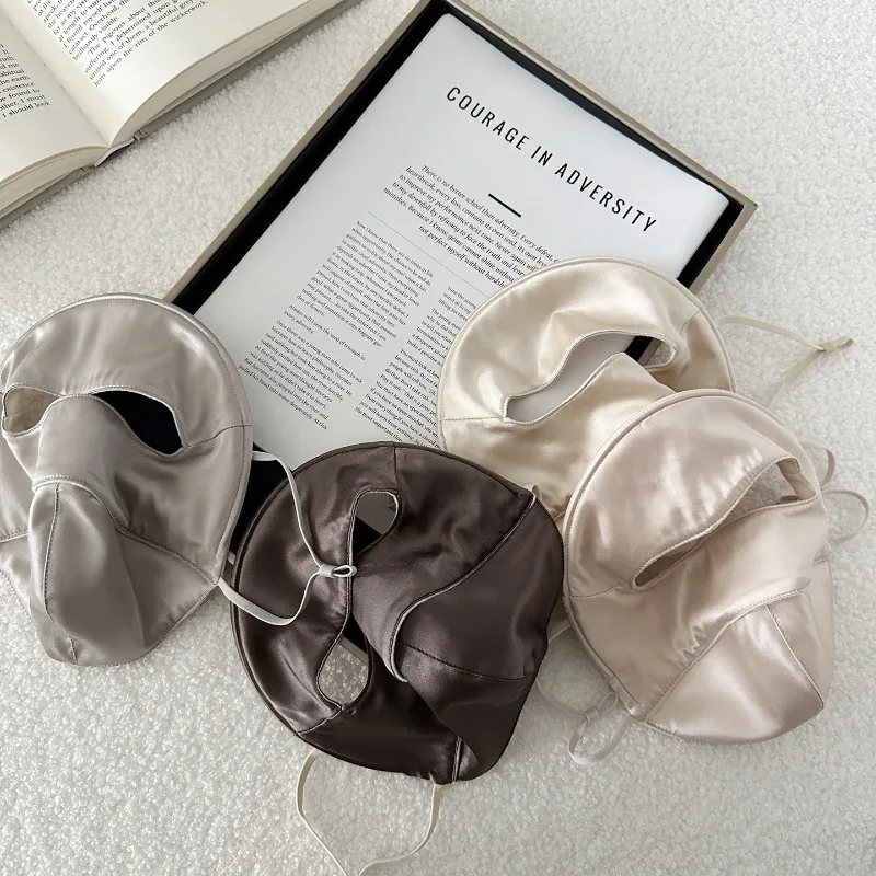 

Winter and autumn fixed mulberry silk mask with inner fleece, full-face covering balaclava for warmth and protection breathable