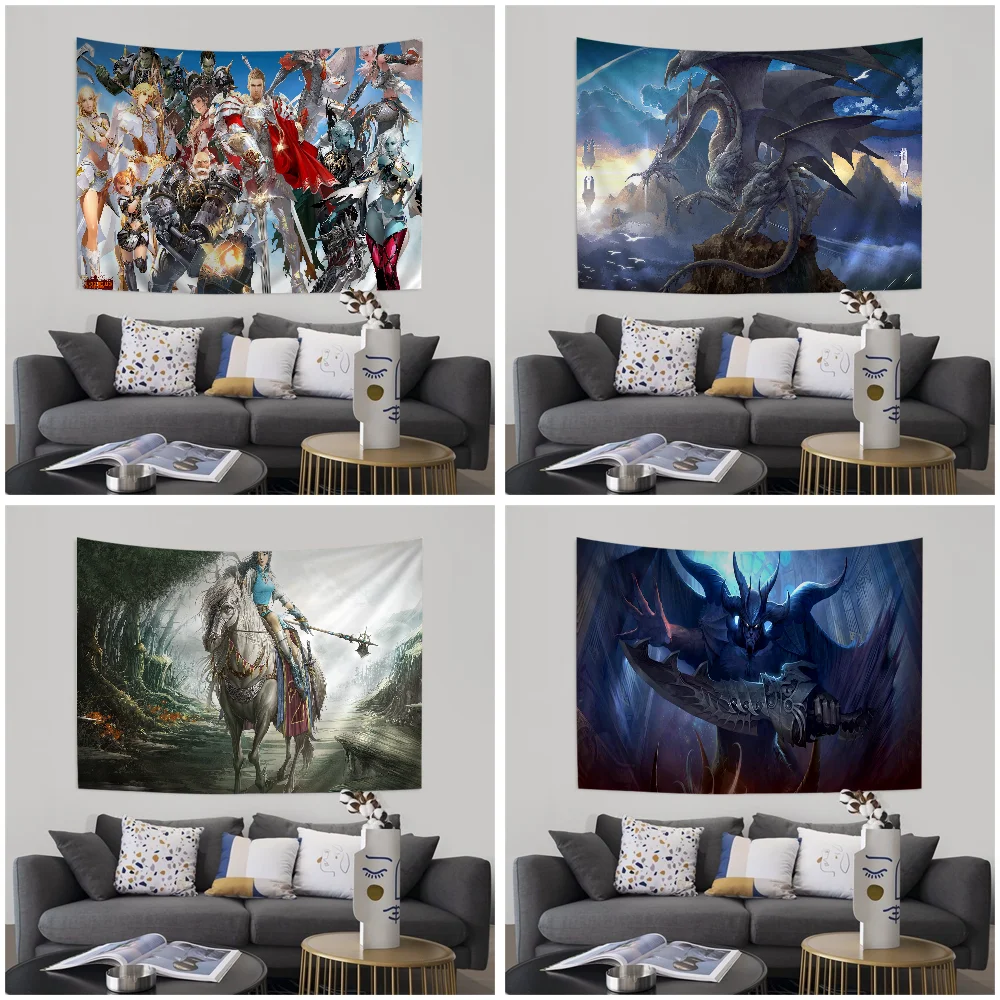 L-Lineage 2 Tapestry Art Printing Art Science Fiction Room Home Decor Wall Art Decor