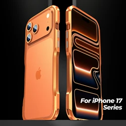 LUPHIE Metal Frame For iphone 17 Pro 16 15 14 Pro Max Bumper 13 12 11 SE Case Luxury Aviation Aluminium Protective Cover Skins