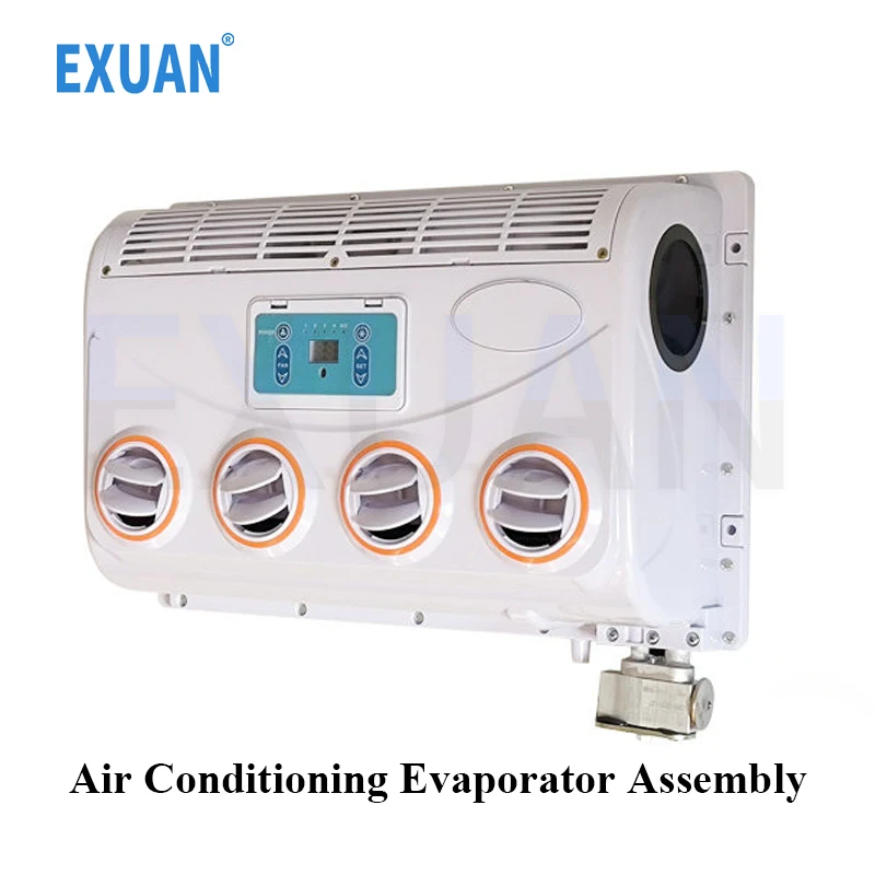 Aire Acondicionado Universal de 12V/24V para Caravanas, Autobuses, Tractores y Camiones, Evaporador de 4 Orificios, Montaje en Pared, Aire Acondicionado Automotriz de Corriente Continua