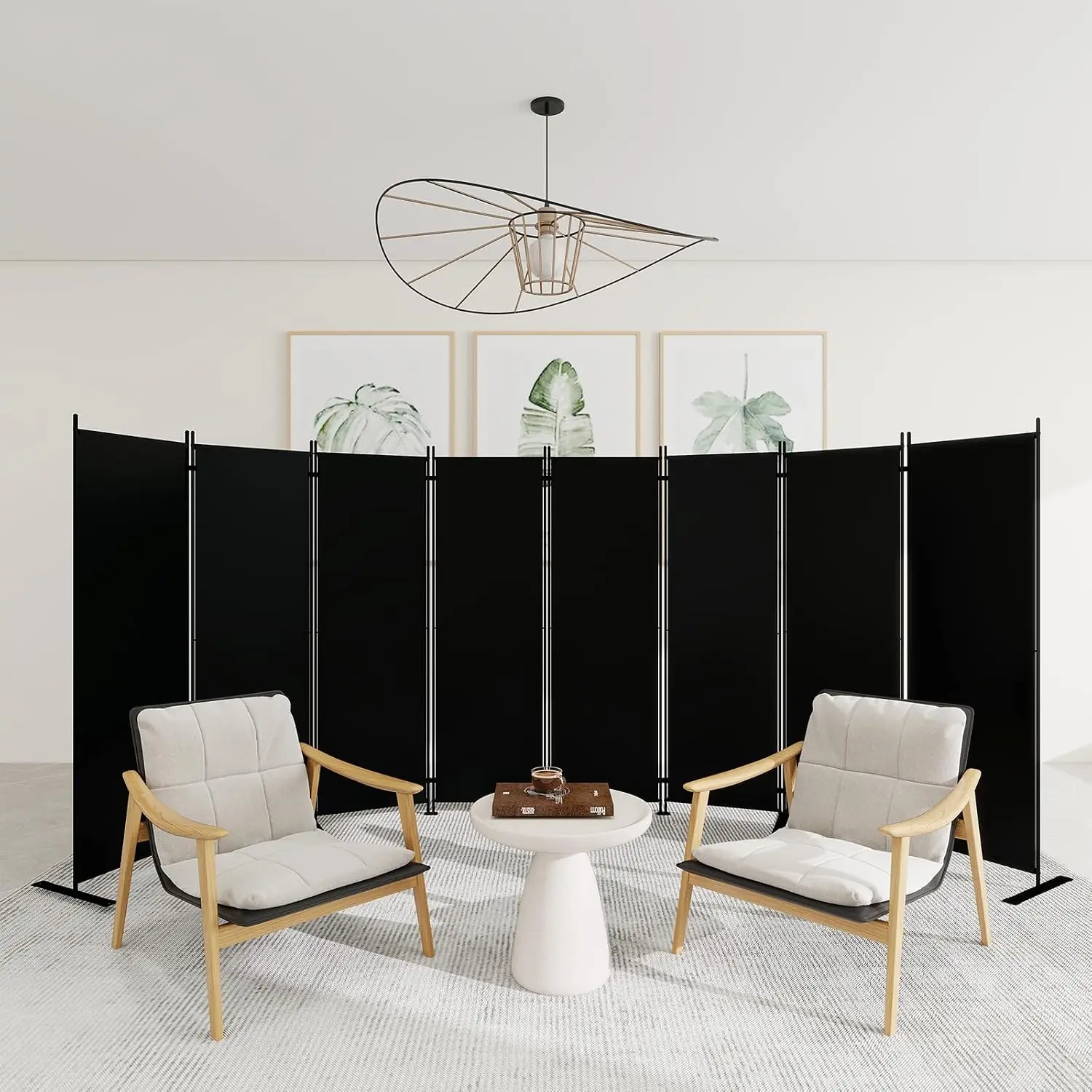 8 Panel Folding Room Divider 6ft Tall Portable Privacy Screen Wall Home Office Modern Freestanding Partition Separator Bedroom S