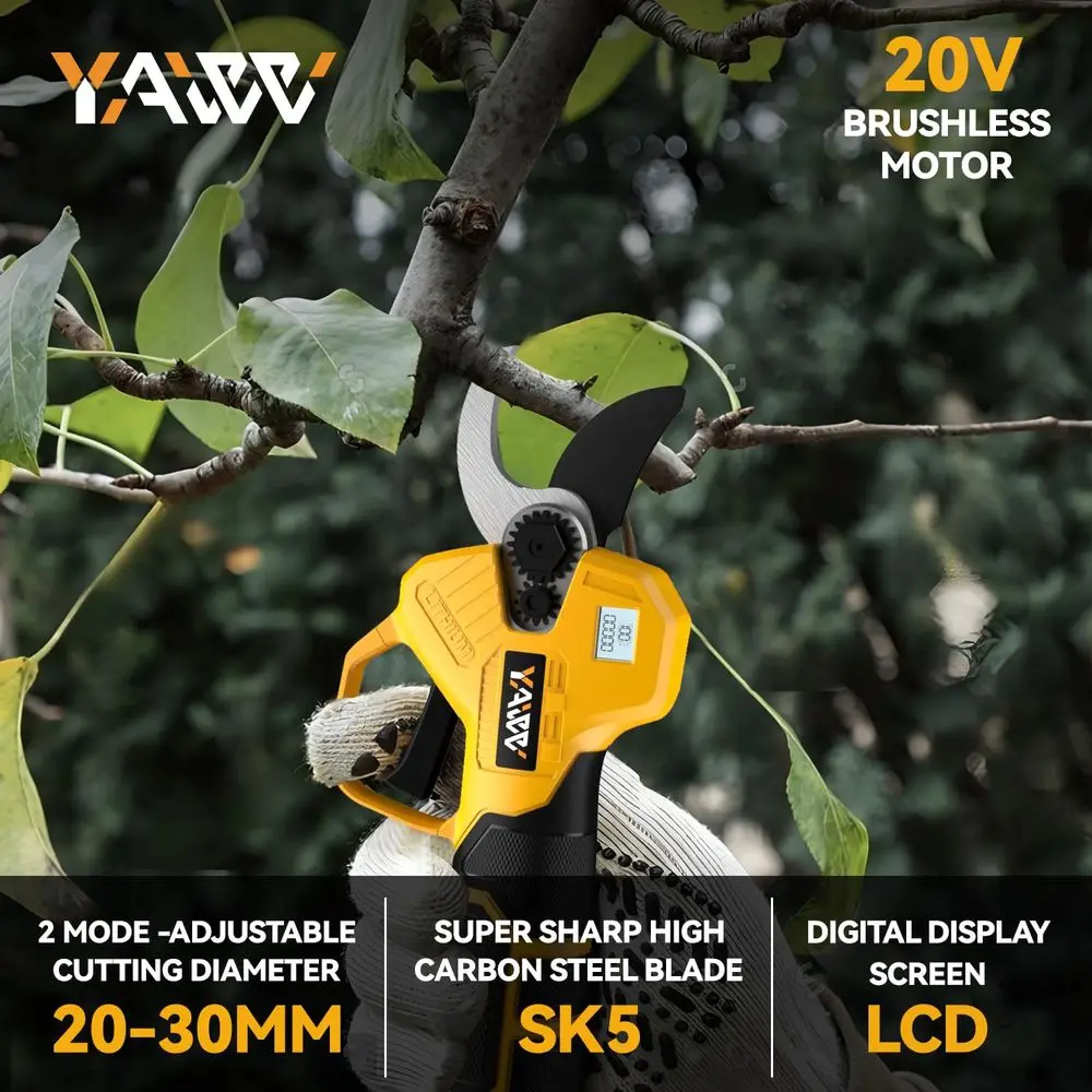 

Электрические секаторы для аккумулятора DeWalt 20V, портативные беспроводные секаторы с ЖК-дисплеем, лезвия SK5, регулируемая режущая способность