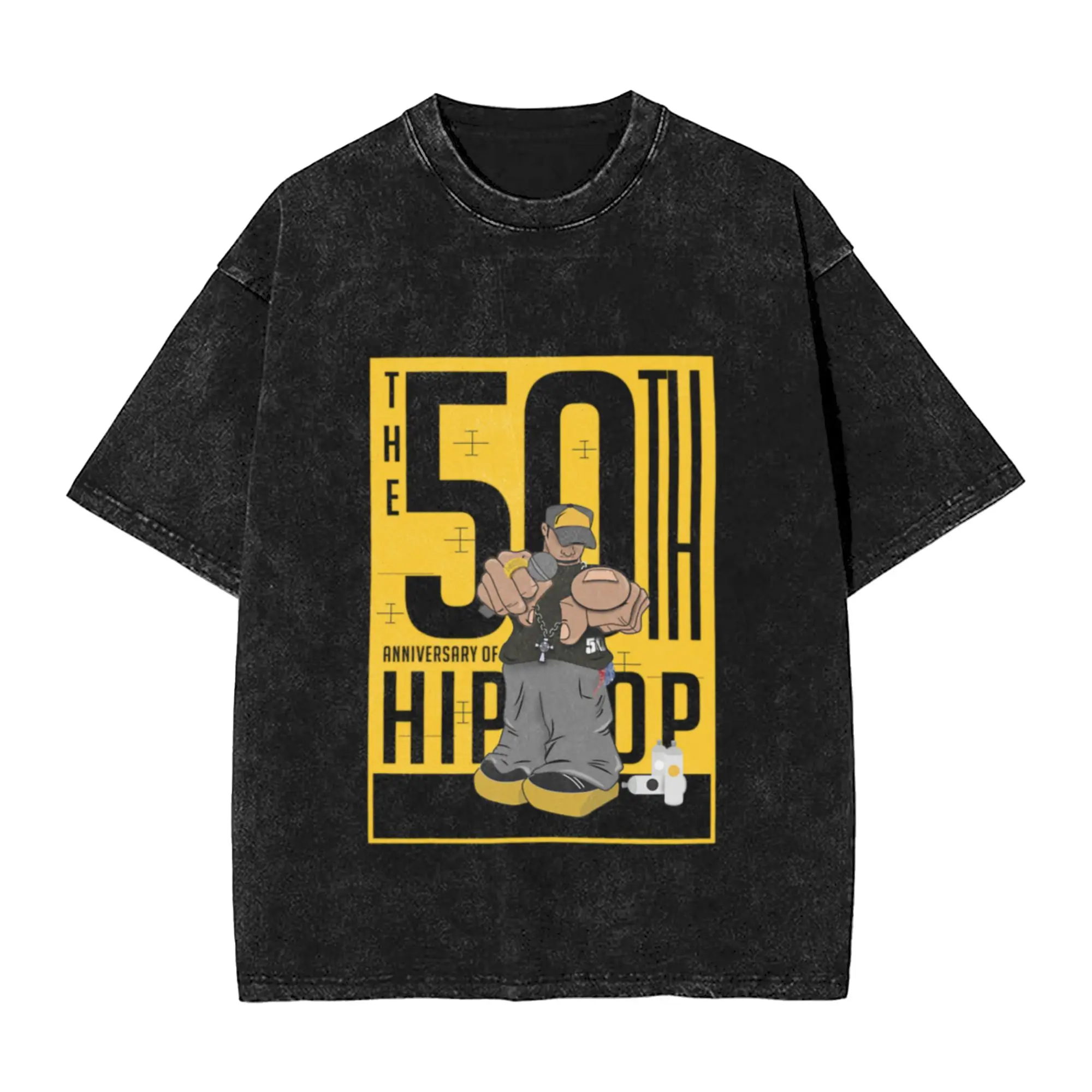 Rhythm and History  Half a Century of Hip-Hop - (Yellow) Unique Cool A Vintage Oversized Cotton Unisex T-Shirts