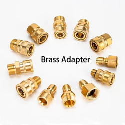 1/4 Inch Brass Pressure Washer Coupler Quick Connect Fittings Plug Coupler Kit with Internal and External Threads  Adapter Set
