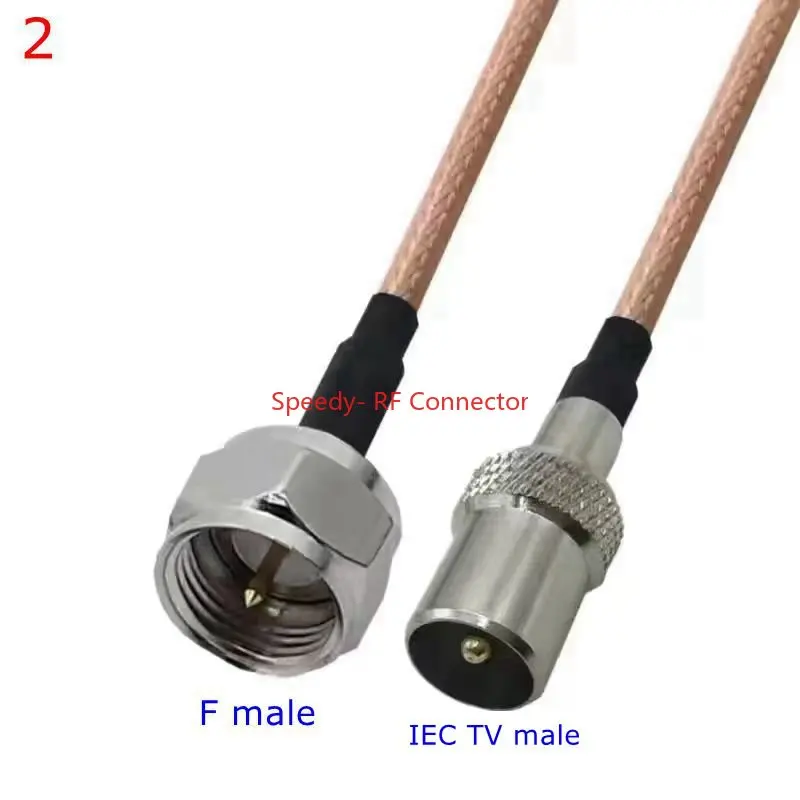 75Ohm RG179 Cable IEC TV To F Male Female Connector 75Ω RG-179 IEC TV To IEC TV Right Angle RF Extension Low Loss Fast Delivery