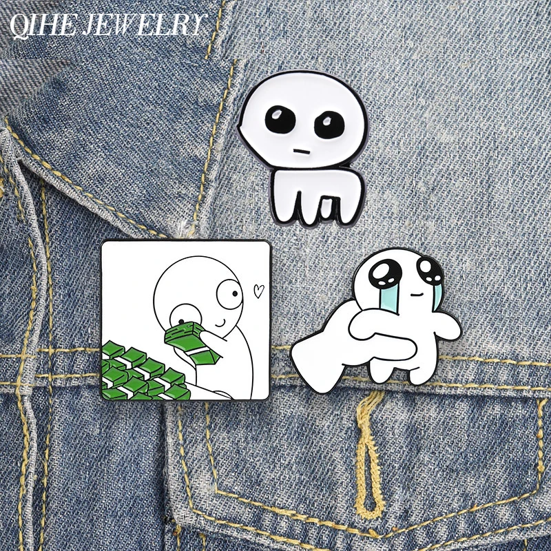 TBH Autism Creature Hugging Money Enamel Pin Cute Crying Expression Autism Creature Meme Brooch Bag Pin Chic Jewelry Gift Badges