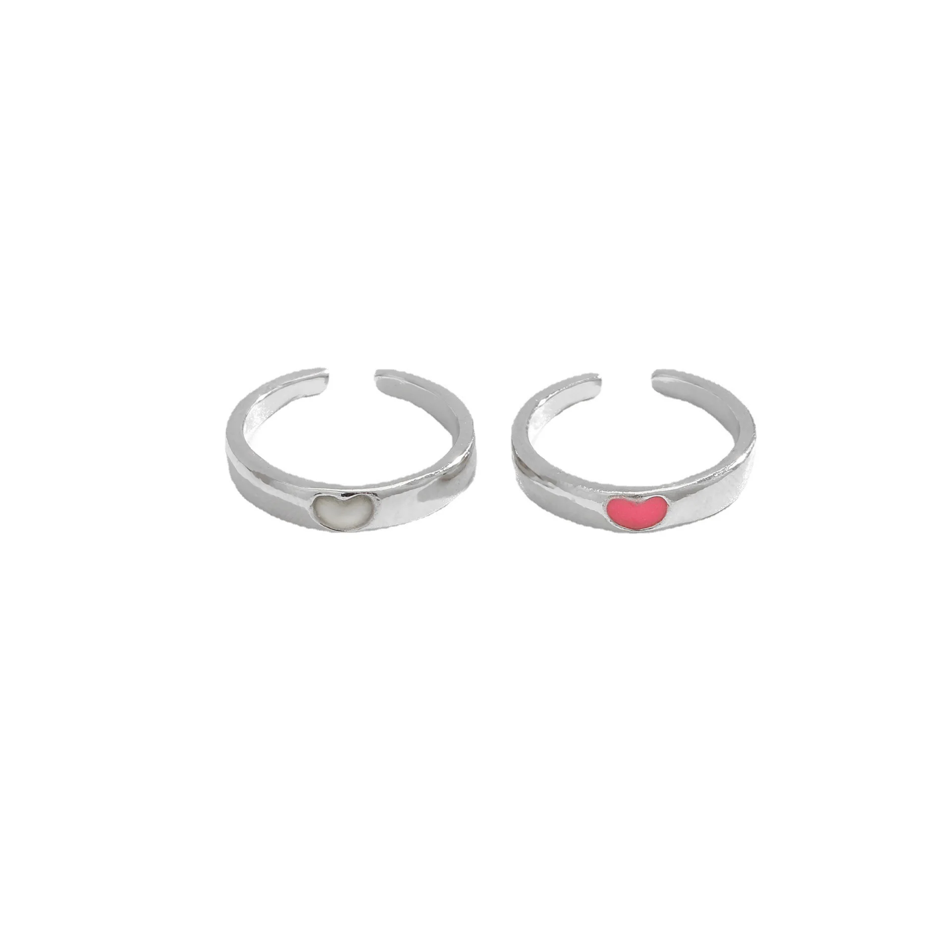 Blue Pink Luminous Ring For Couple Creative Love Heart Index Finger Ring Glowing In The Dark Rings Jewelry Valentine\'s Day Gift