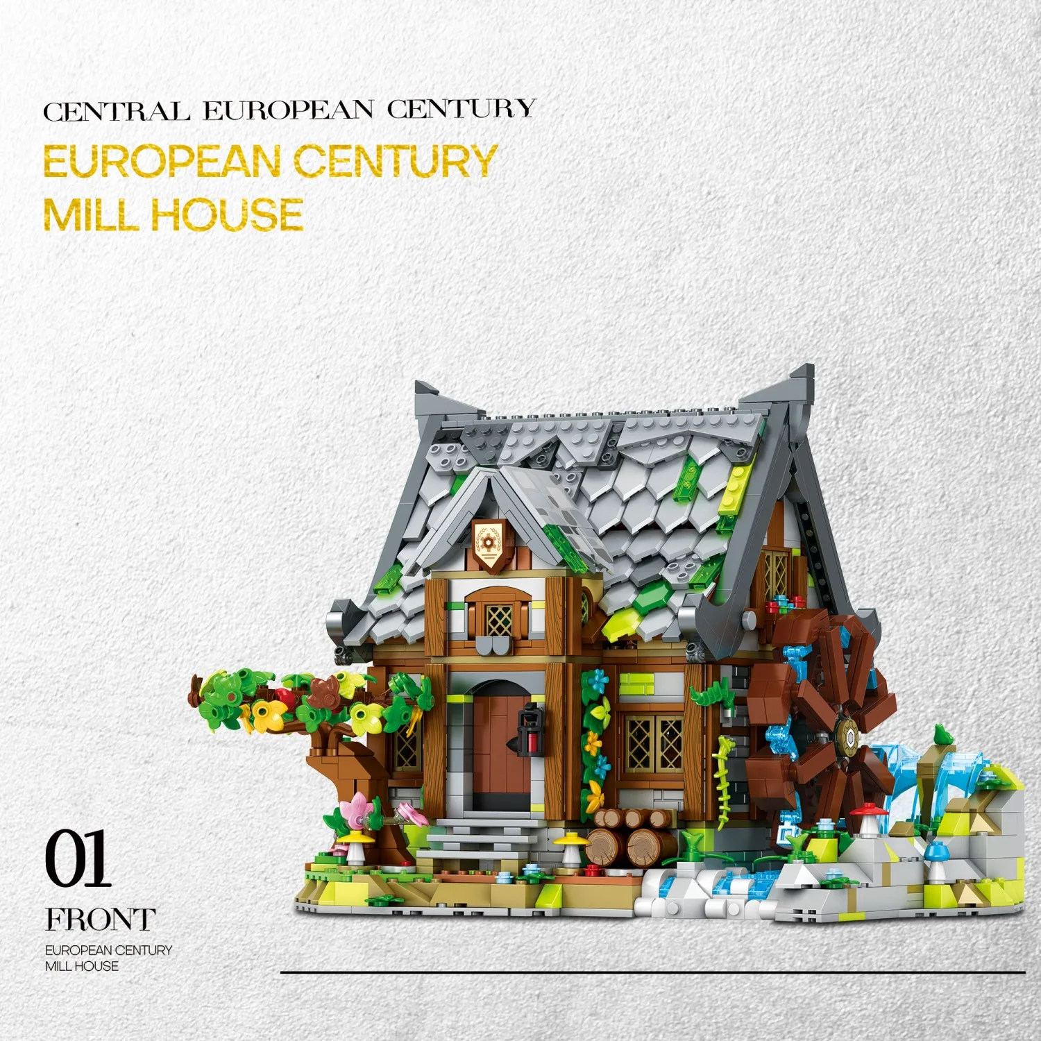 Bloques de construcción de casa de molino para niños, 1873 Uds., pueblo Medieval europeo, vista a la calle, bloques de modelismo, juguetes educativos DIY, regalos de vacaciones