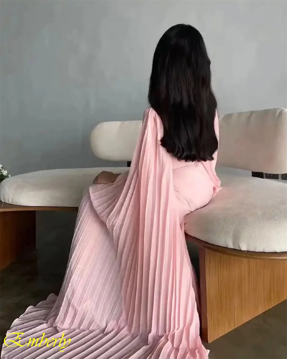 Customized Classic Evening Dress Pink Chiffon Party Dresses Modern Boat Neck Special Occasion Gowns High Quality Celebrity Gowns