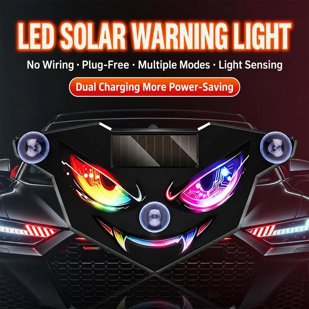 Solar Powered Eye of the Demon Car Light Wireless Suction Cup Mount Car Window Light Multiple Light Options