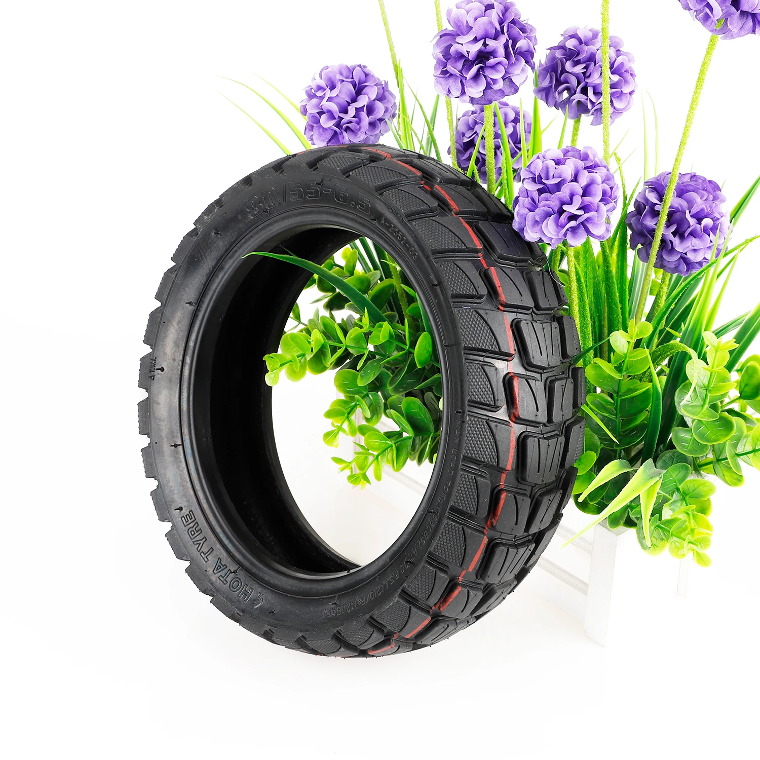 80/55-6.5 Tubeless Tire Thickened Off-road Tire For 10 Inch Electric Scooter Rubber Tire Front with Rear Wheel Replacement Parts