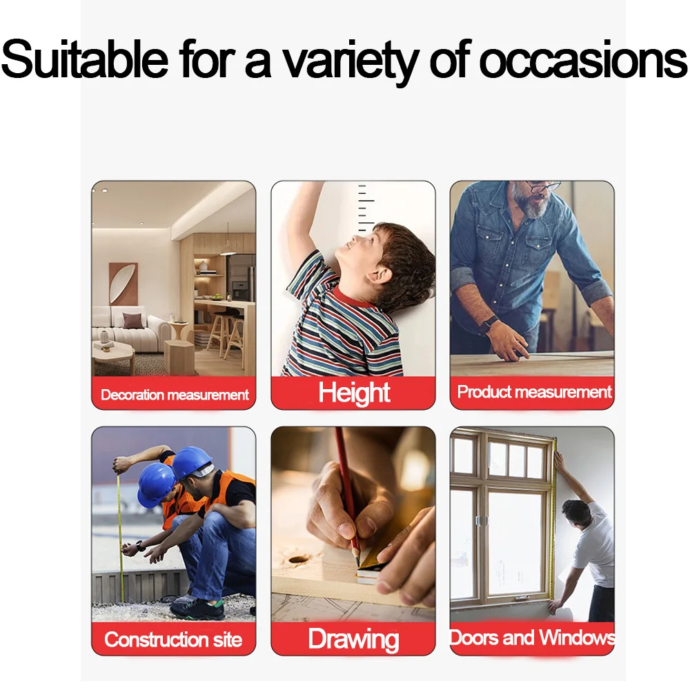 5M/7.5M/10M 검정색 형광 줄자 고정밀 두꺼운 줄자 내마모성 및 낙하 방지 줄자